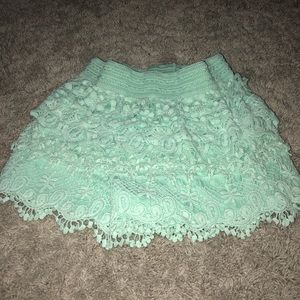 Teal scaffolded shorts